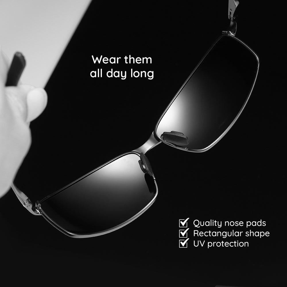 Occhiali da Sole Uomo Techsuit 559, Polarizzati, Protezione UV, Grigio Nero