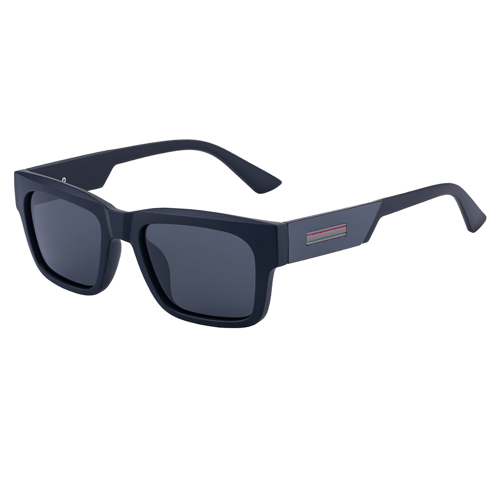 Occhiali da Sole Uomo Techsuit 8491, Polarizzati, Protezione UV, Nero Opaco Grigio
