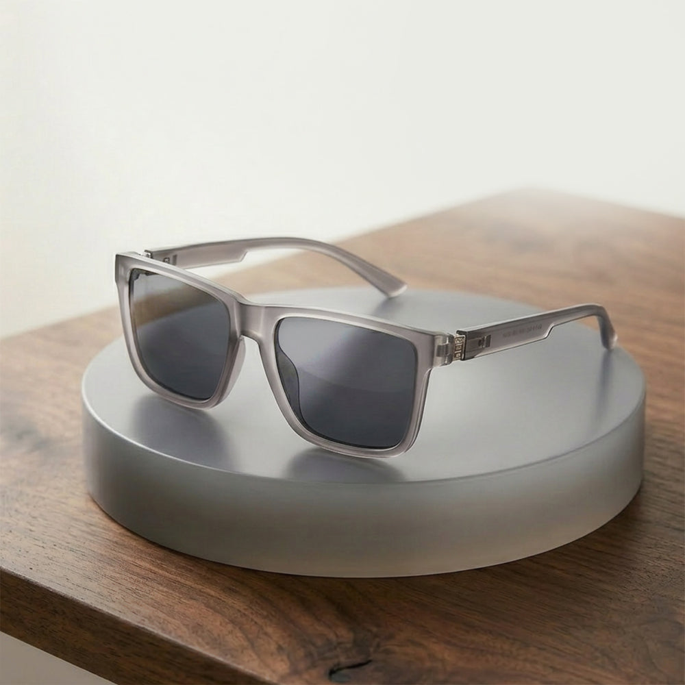 Occhiali da Sole Uomo Techsuit 8506, Polarizzati, Protezione UV, Blu Opaco Grigio