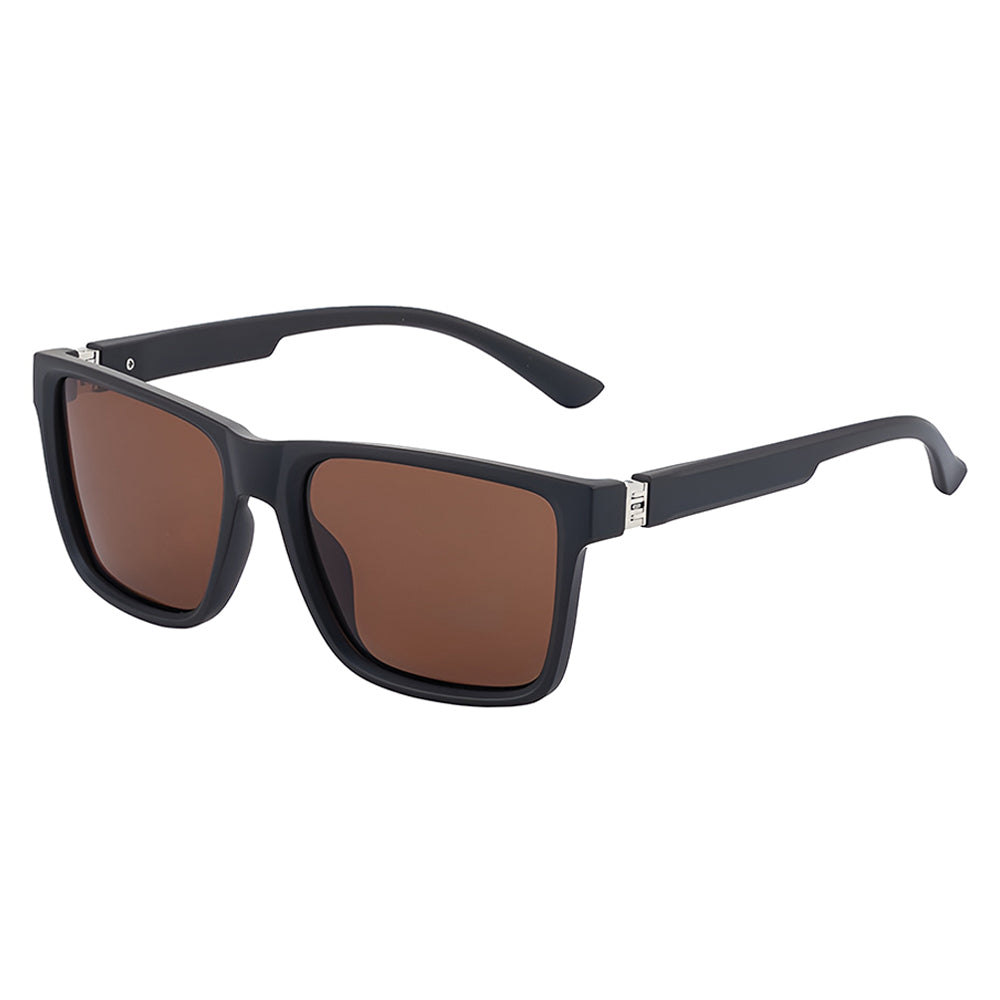 Occhiali da Sole Uomo Techsuit 8506, Polarizzati, Protezione UV, Marrone Opaco Grigio