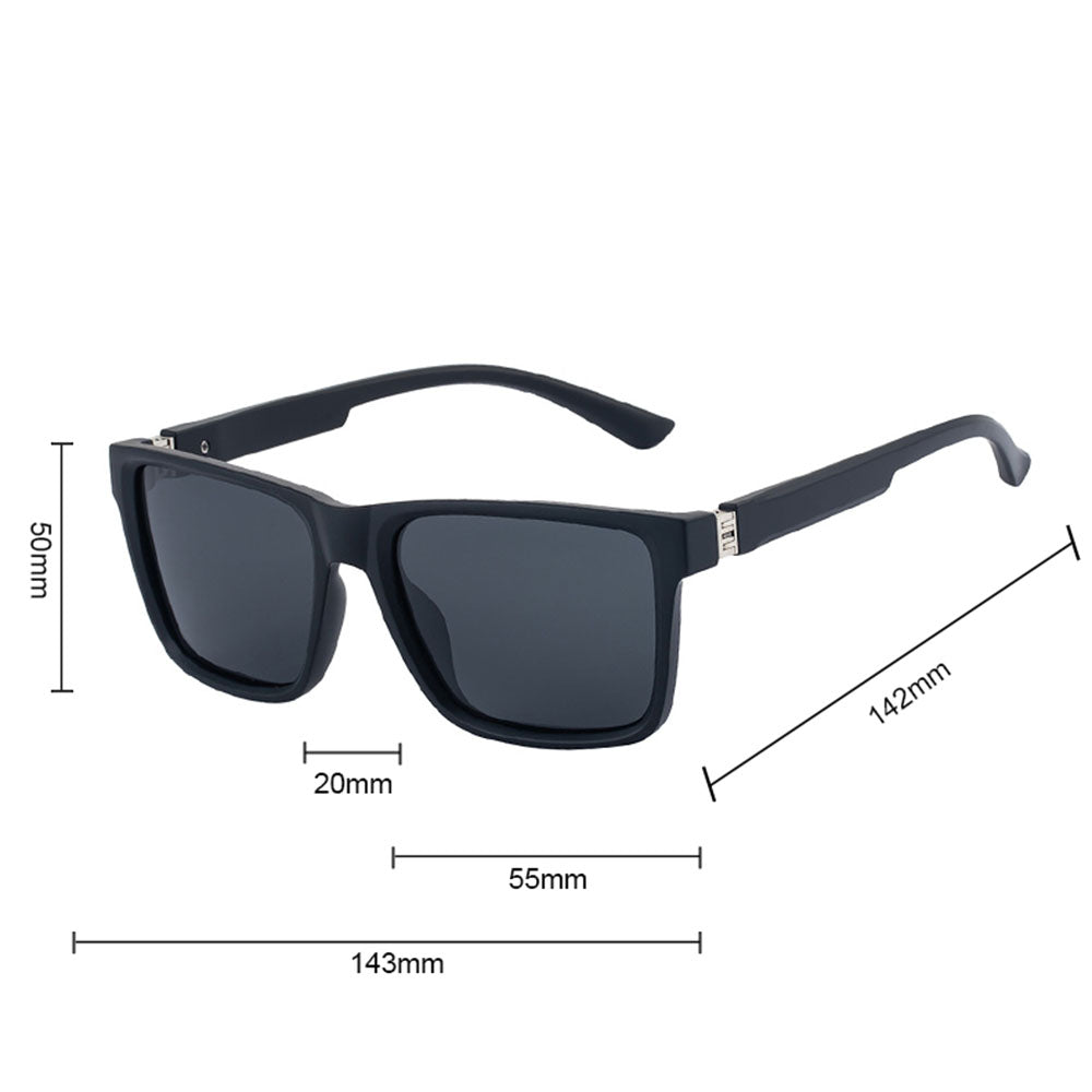 Occhiali da Sole Uomo Techsuit 8506, Polarizzati, Protezione UV, Nero Opaco