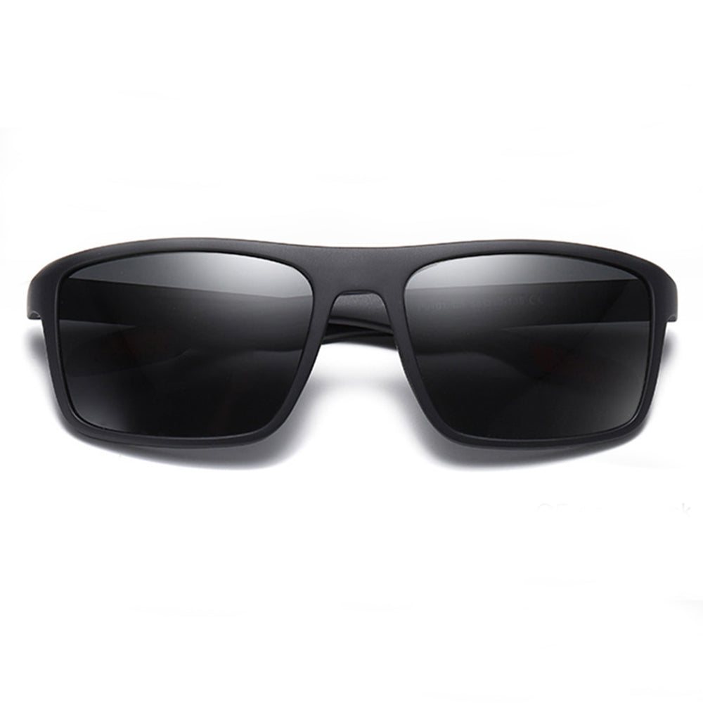 Occhiali da Sole Uomo Techsuit TR90 (MM101), Polarizzati, Protezione UV, Nero Opaco Rosso