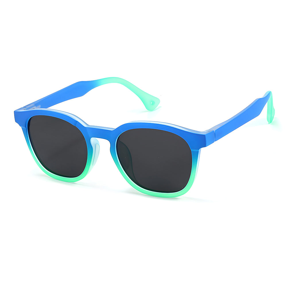 Occhiali da Sole Bambini Techsuit 691, Polarizzati, Protezione UV, Neri Blu Verdi Gradient