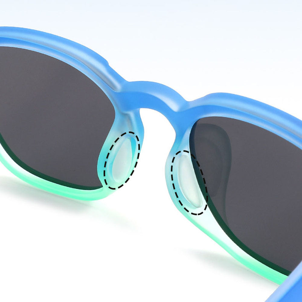 Occhiali da Sole Bambini Techsuit 691, Polarizzati, Protezione UV, Neri Blu Verdi Gradient