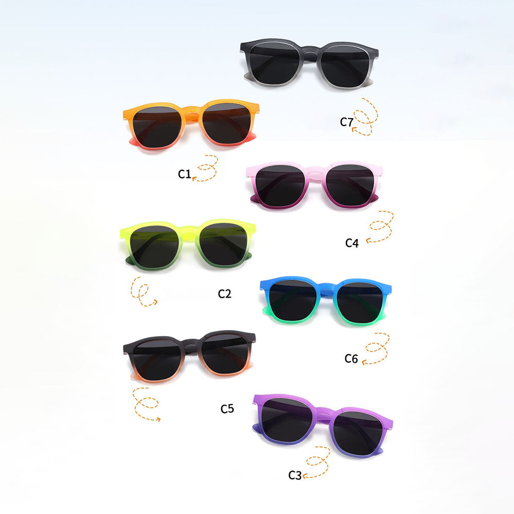Occhiali da Sole Bambini Techsuit 691, Polarizzati, Protezione UV, Neri Blu Verdi Gradient