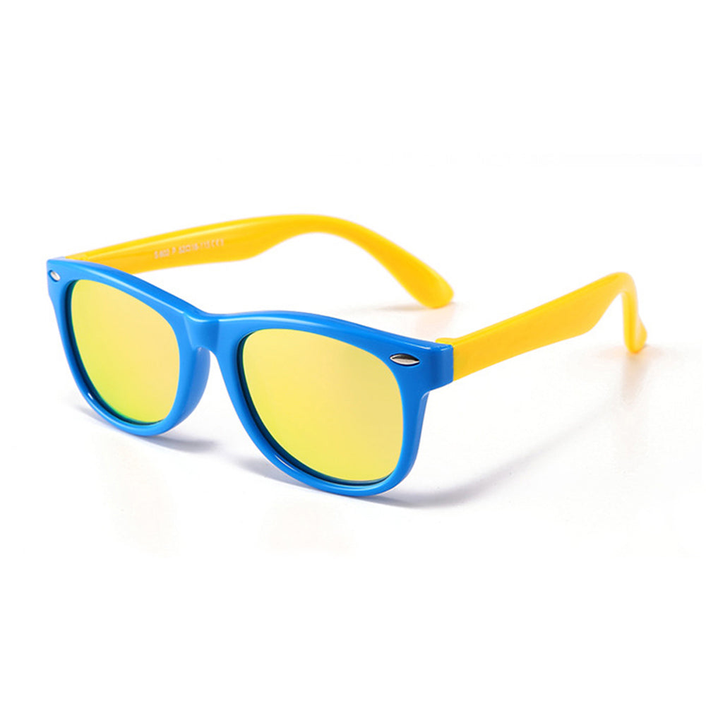 Occhiali da Sole per Bambini Techsuit D802, Polarizzati, Protezione UV, Blu Gialli