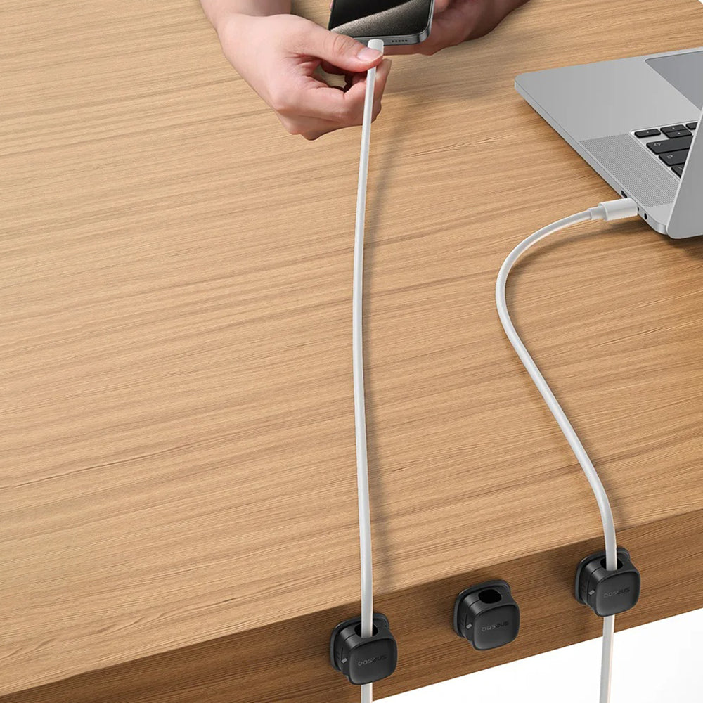 Organizzatore Cavi Baseus Lite Magnetic, Set 3 Pezzi, Nero B01331106111-00