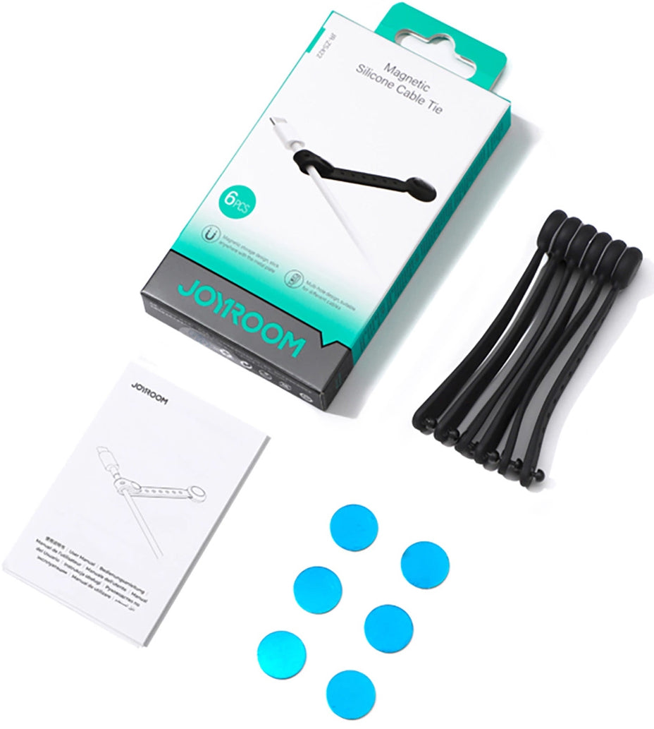 Organizzatore Cavi Joyroom JR-ZS422, Magnetico, Set 6 Pezzi, Nero