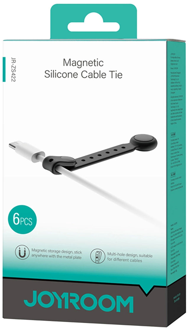 Organizzatore Cavi Joyroom JR-ZS422, Magnetico, Set 6 Pezzi, Nero