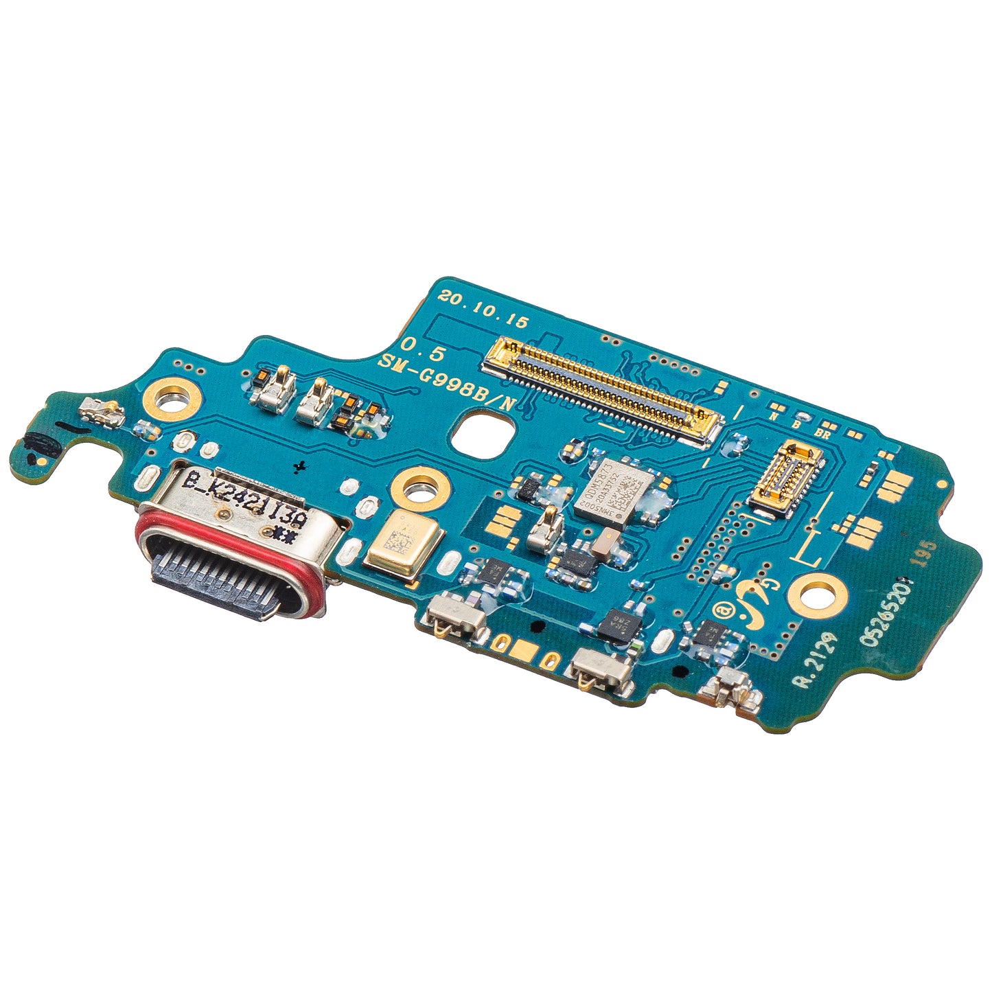 Scheda con Connettore di Ricarica - Microfono - Modulo Lettore SIM Samsung Galaxy S21 Ultra 5G G998, Service Pack GH96-14064A