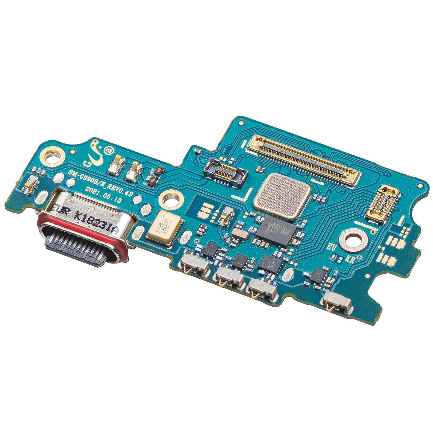 Scheda con Connettore di Ricarica - Microfono - Modulo Lettore SIM Samsung Galaxy S21 FE 5G G990, Service Pack GH96-14548A