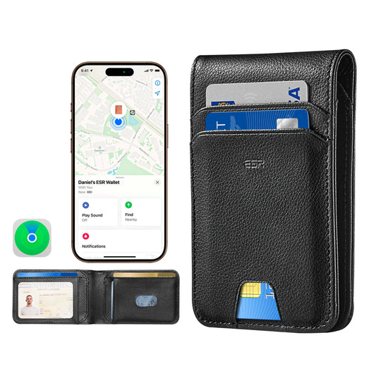 Portafoglio ESR Classic Geo con funzione Find My e protezione RFID, Nero, Ricondizionato