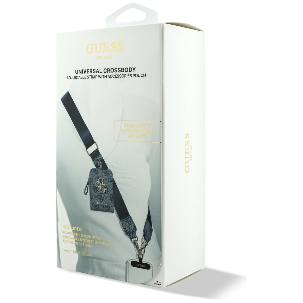 Portafoglio e Laccetto per Telefono Guess 4G Metal Logo, Blu