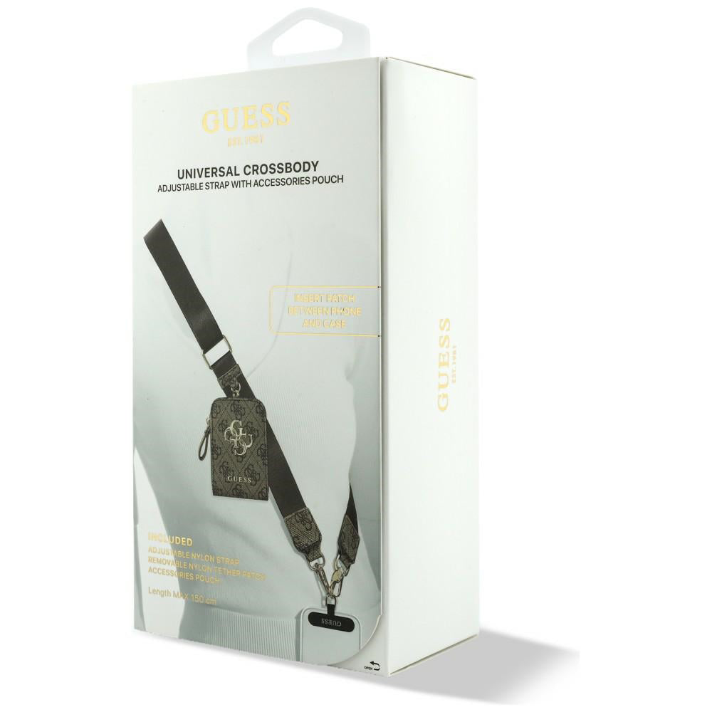 Portafoglio e Laccetto per Telefono Guess 4G Metal Logo, Marrone