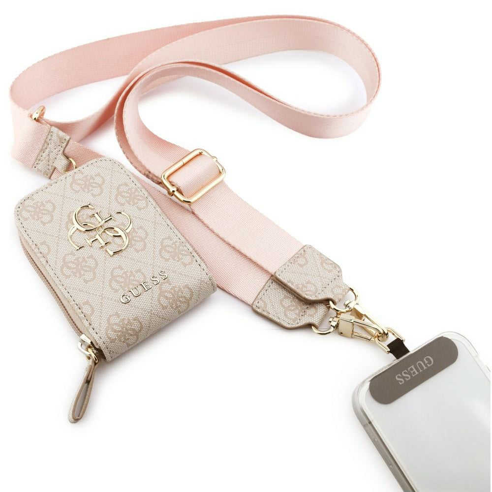 Portafoglio e Laccetto per Telefono Guess 4G Metal Logo, Rosa