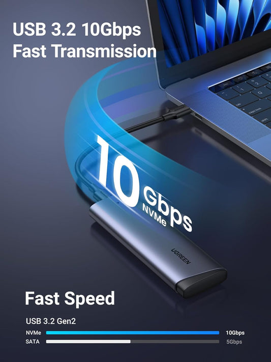 Rack UGREEN CM767 per SSD SATA M.2 NVMe, Grigio