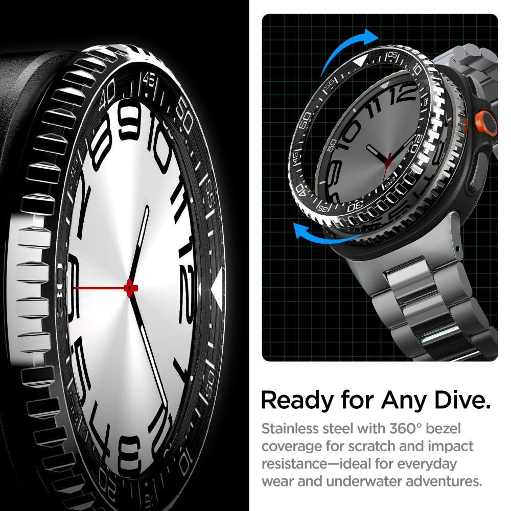 Cornice di Protezione Spigen Tune Pro Diver per Samsung Galaxy Watch8 Classic, Nera ACS10016