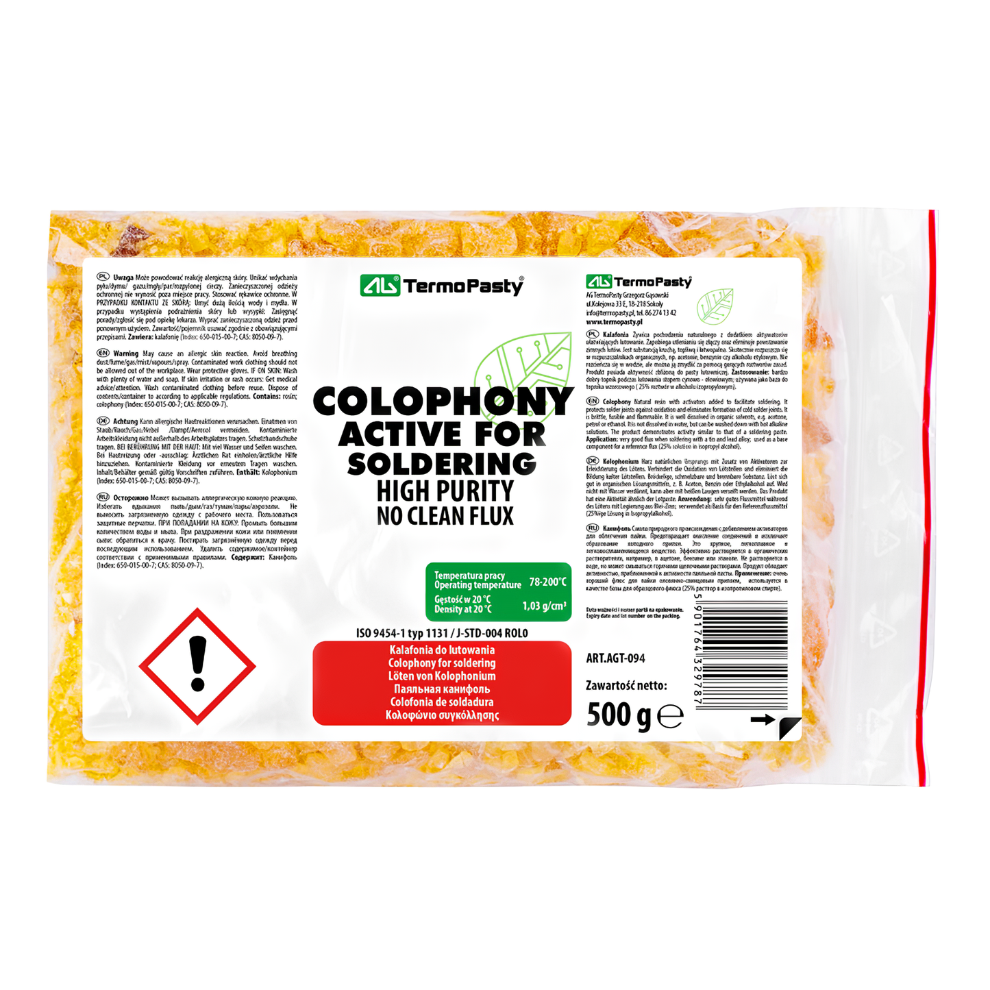Resina Flux Colofonio AG Termopasty, 500g ART.AGT-094