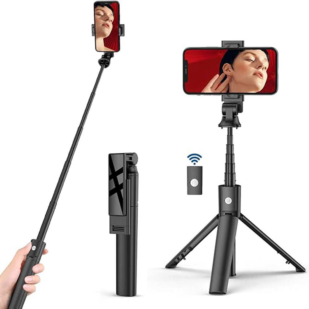 Selfie Stick Bluetooth Techsuit K22, Universale, Nero