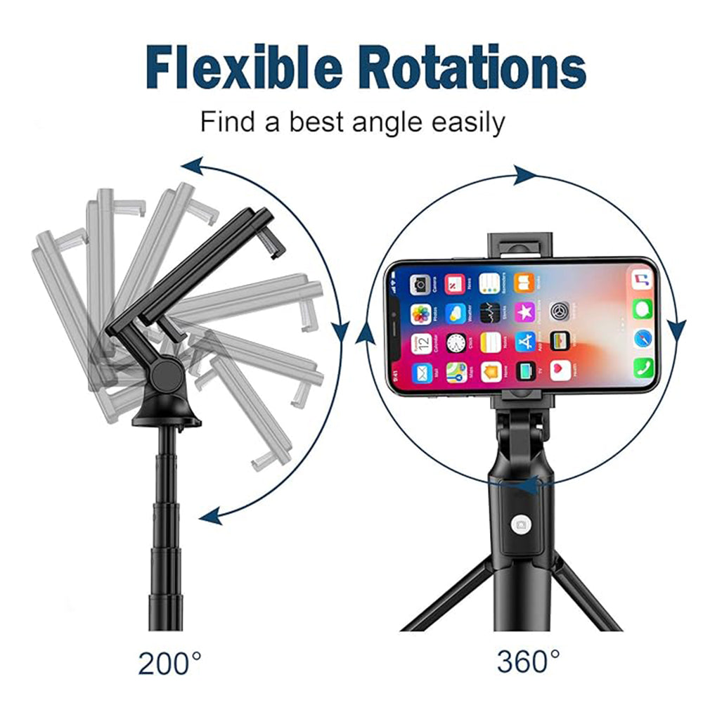 Selfie Stick Bluetooth Techsuit K22, Universale, Nero