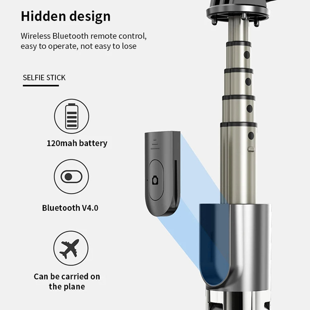 Selfie Stick Bluetooth Techsuit L03, Universale, Nero