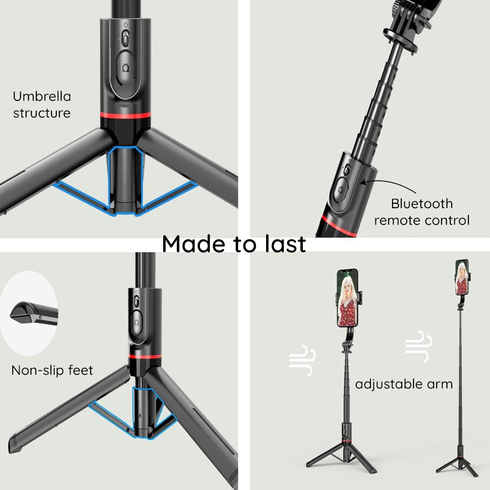 Selfie Stick Bluetooth Techsuit L12, Universale, Nero