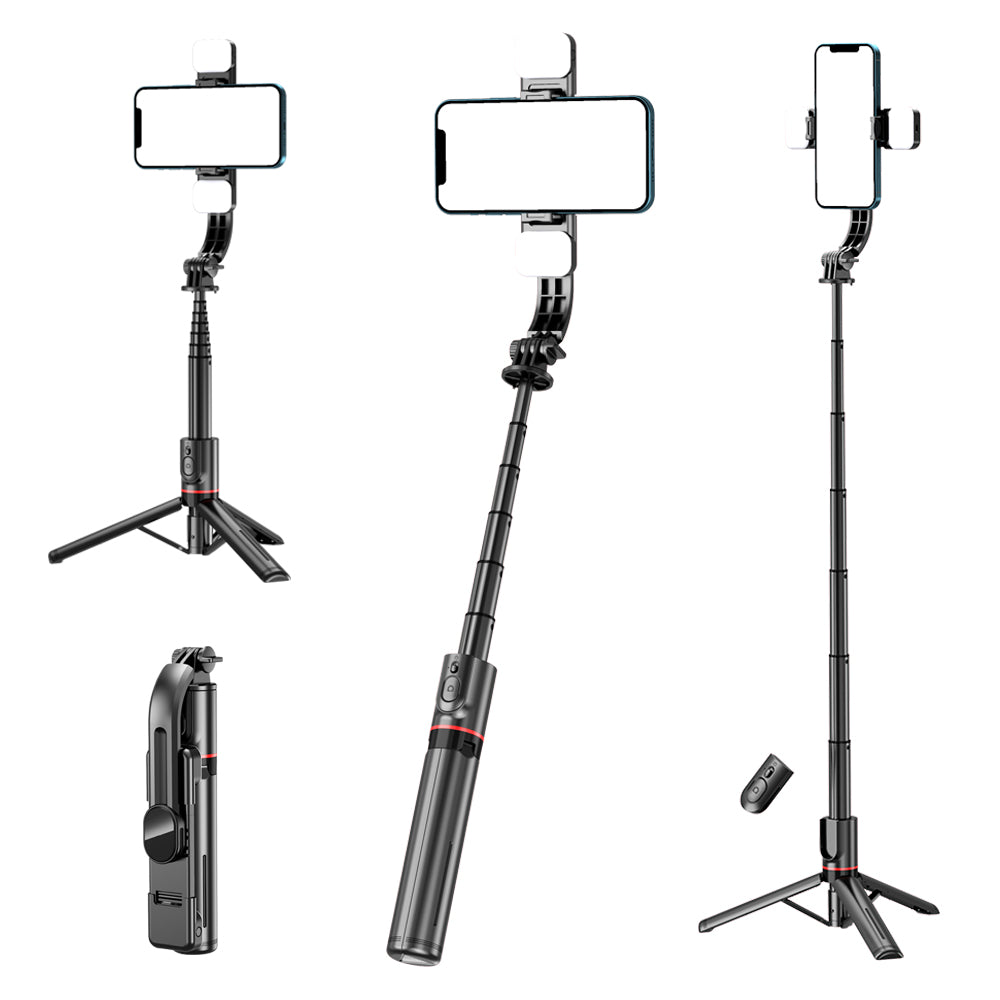 Selfie Stick Bluetooth Techsuit L12D, Universale, Nero