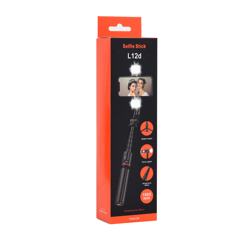 Selfie Stick Bluetooth Techsuit L12D, Universale, Nero