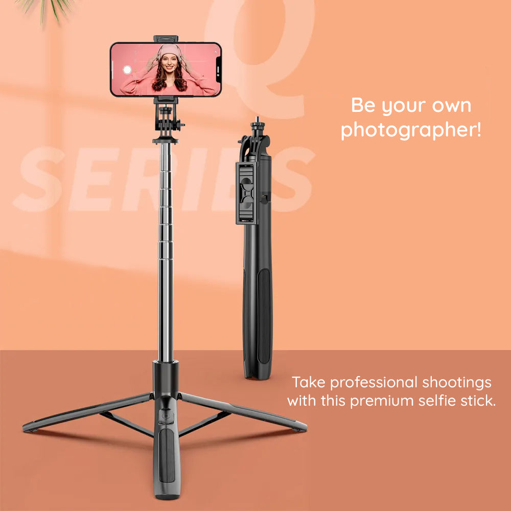 Selfie Stick Bluetooth Techsuit Q05, Universale, Nero