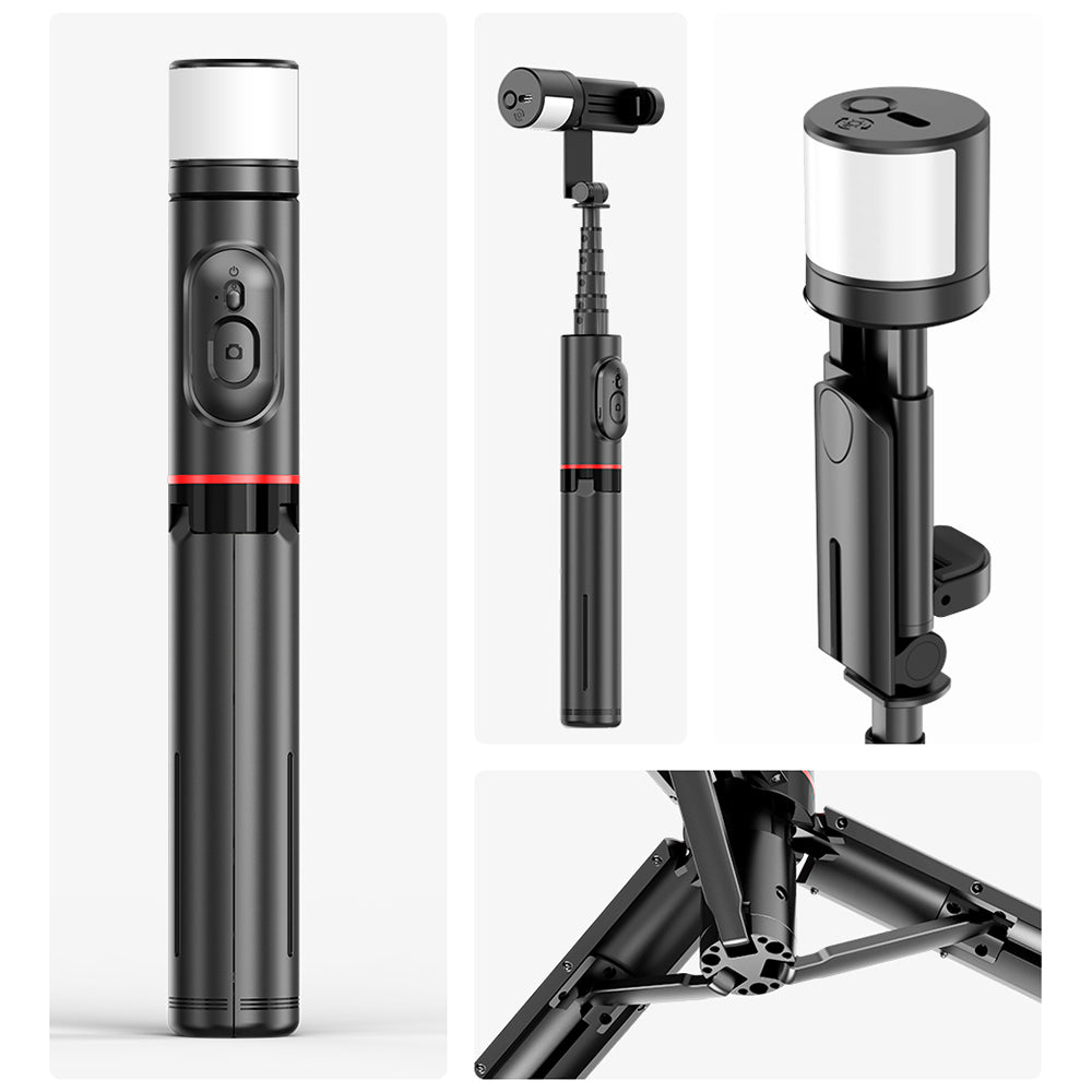Selfie Stick Bluetooth Techsuit Q12S, Universal, Black