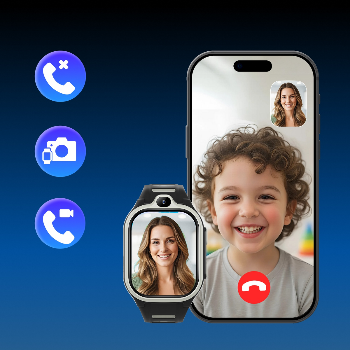 Smartwatch Forever Kids Boost KW-530 Call, Nero