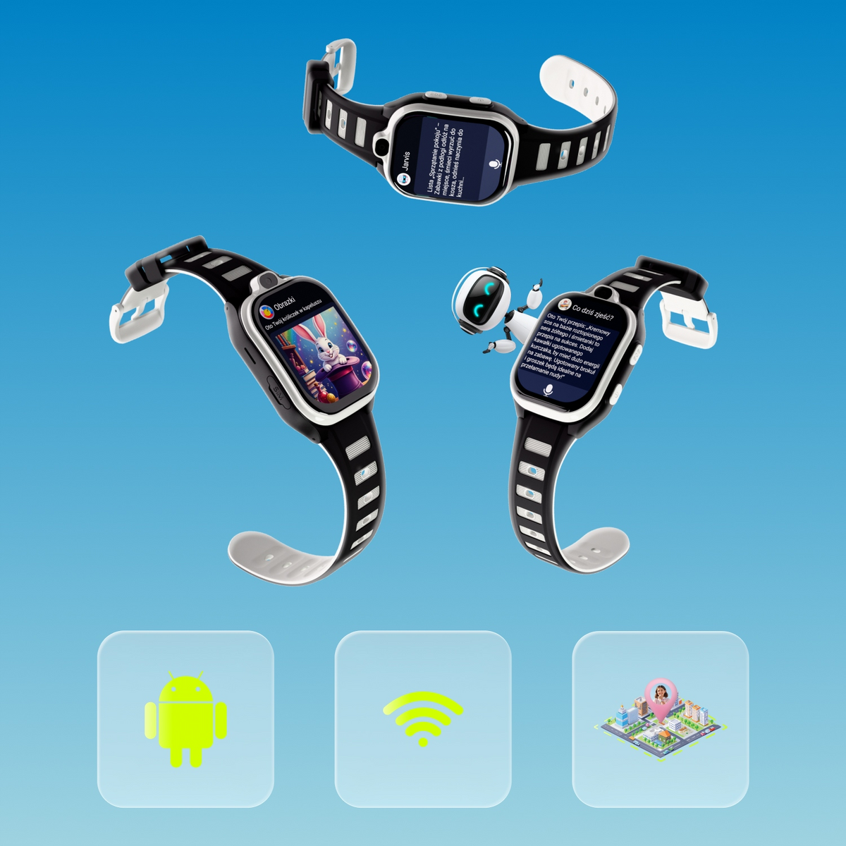Smartwatch Forever Kids Boost KW-530 Call, Nero