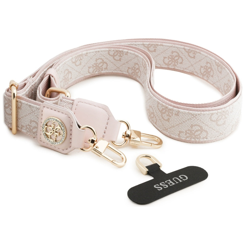 Cordino per Telefono Guess 4G Strass Logo Metallico, Rosa