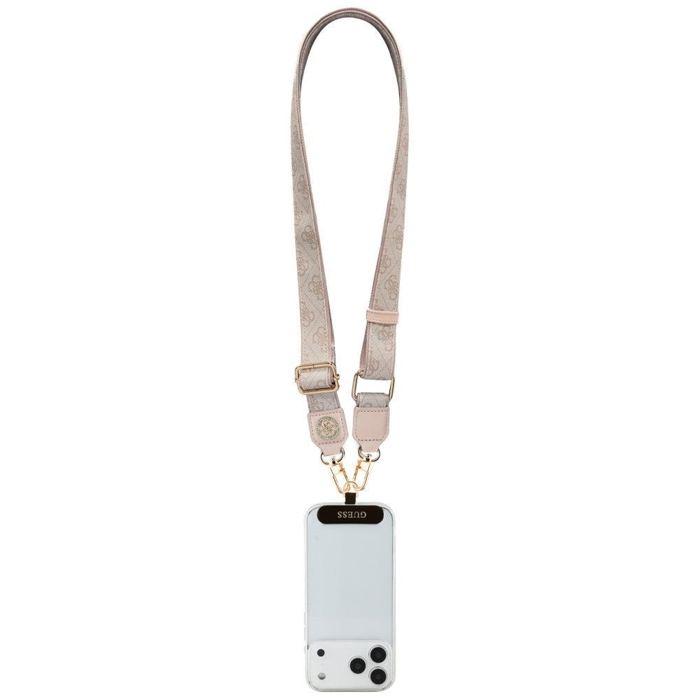 Cordino per Telefono Guess 4G Strass Logo Metallico, Rosa