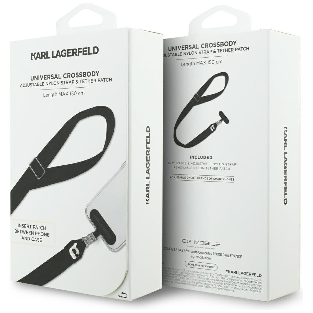 Laccetto per Telefono Karl Lagerfeld Karl Metal Logo, Nero
