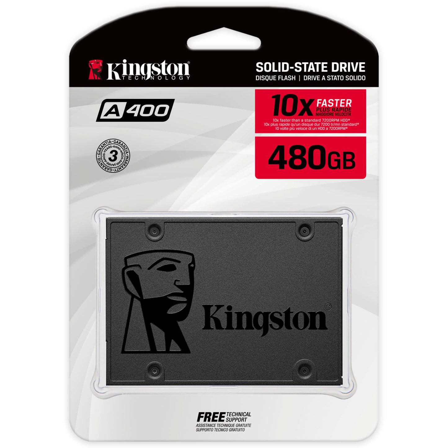 Solid State Drive (SSD) Kingston A400, 480GB, 2.5 pollici, SATA III SA400S37/480G