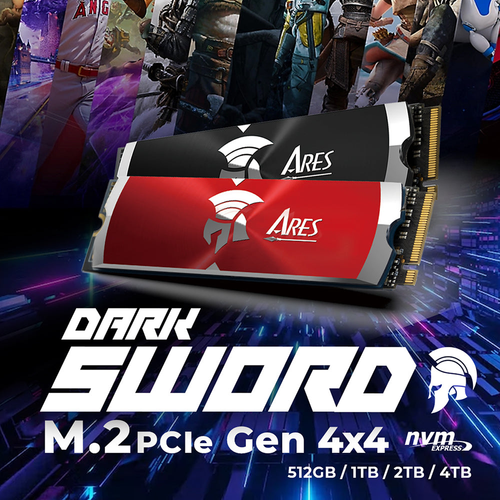 Solid State Drive (SSD) Dato Ares Dark Sword, 4TB, NVMe 1.4, PCIE Gen4x4, Rosso ARSDSR-4TB