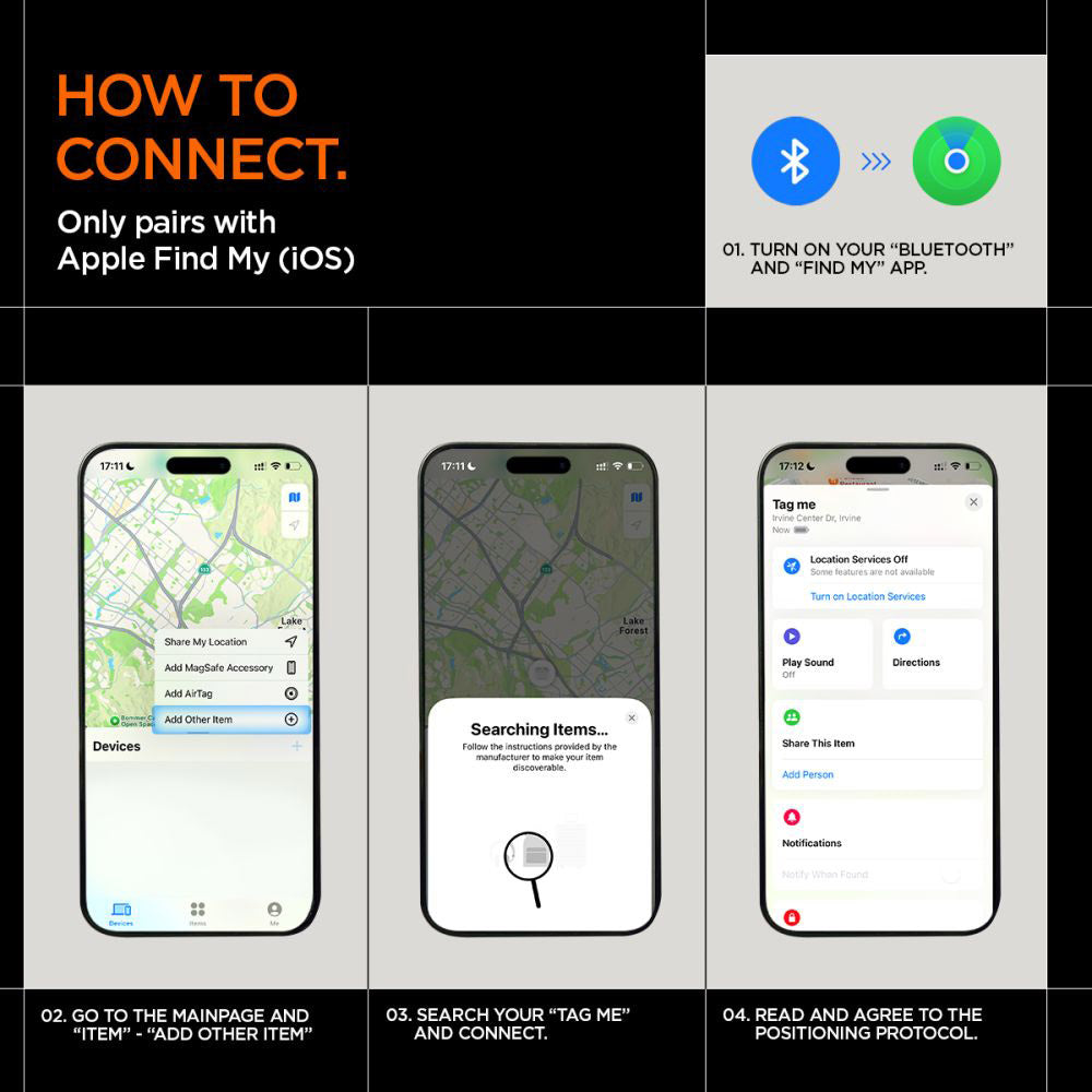 Spigen SmartTag TagMe for iOS Series, Black