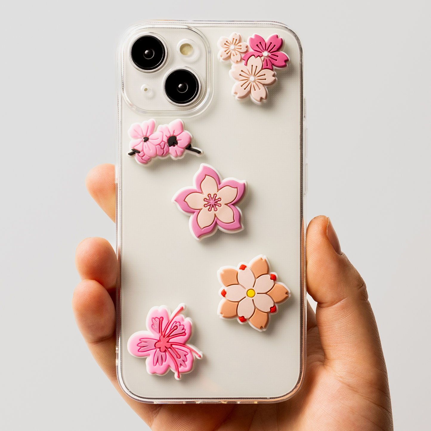 Sticker 3D OEM Pink Blossom per Custodia Telefono / Tablet, Set 5 pezzi, Multicolore