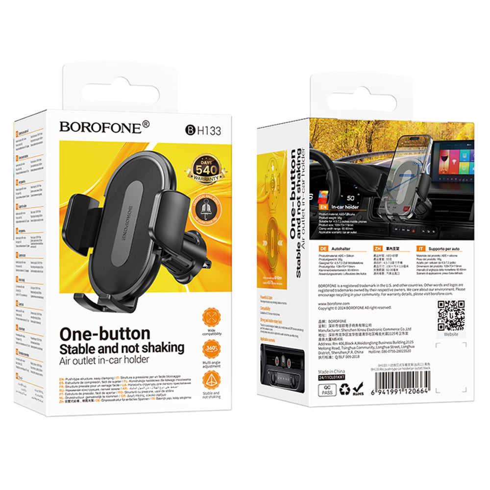 Supporto Auto Borofone BH133 Rio, 4.5inch - 7inch, Nero