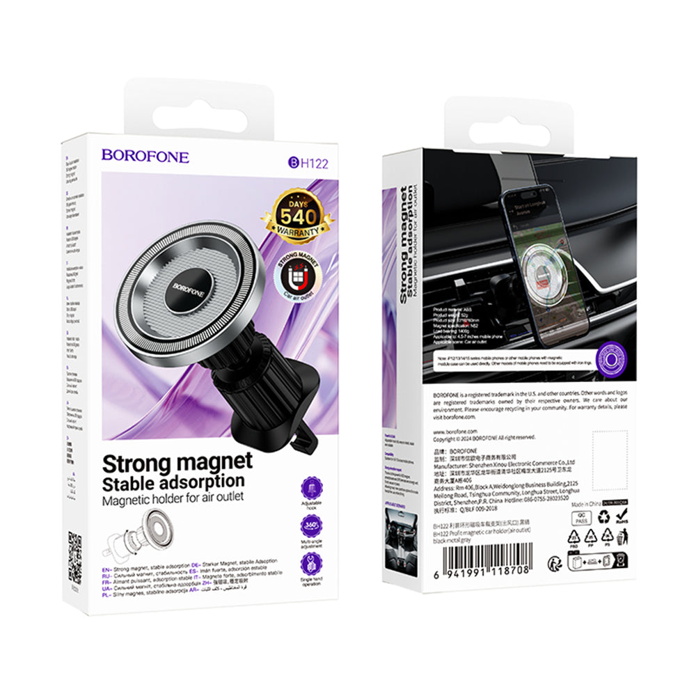 Supporto Auto Magnetico Borofone BH122 Profit, 4.5inch - 7inch, Nero