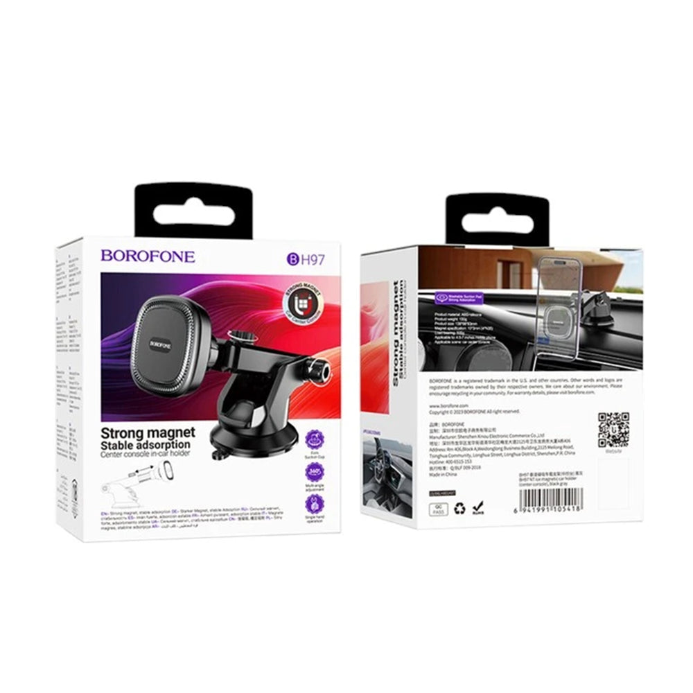 Supporto Auto Magnetico Borofone BH97 Ice, Universale, Nero