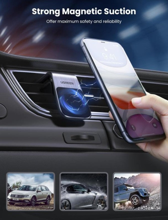 UGREEN Waterfall Magnetic Car Holder, Universal, Black