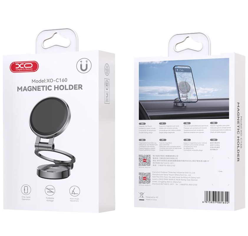Supporto Auto Magnetico XO Design C160, Universale, Nero
