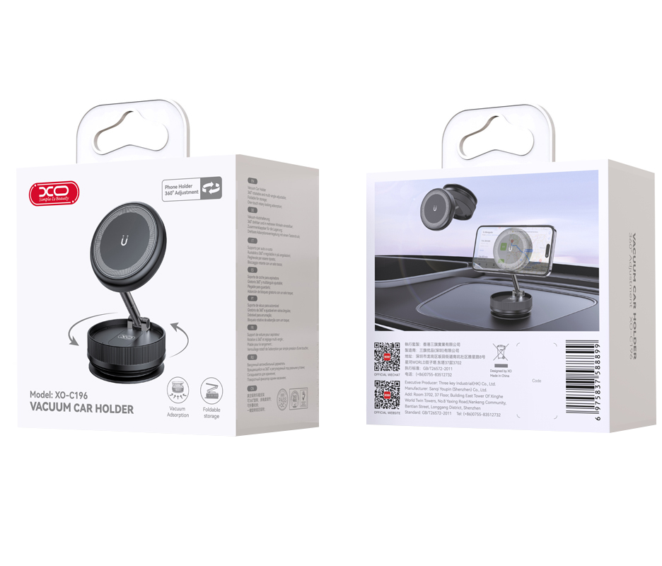 Supporto Auto Magnetico XO Design C196, Universale, Nero