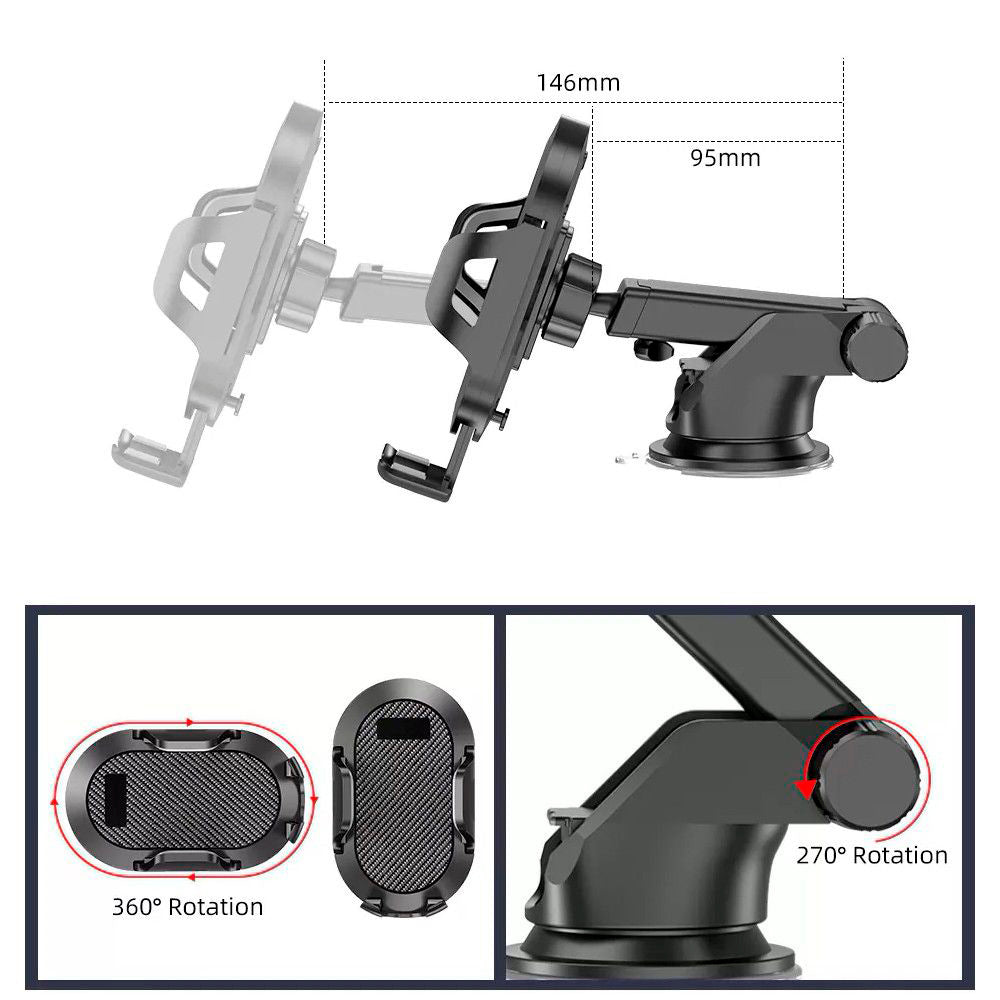Supporto Auto Techsuit S113, Universale, Nero