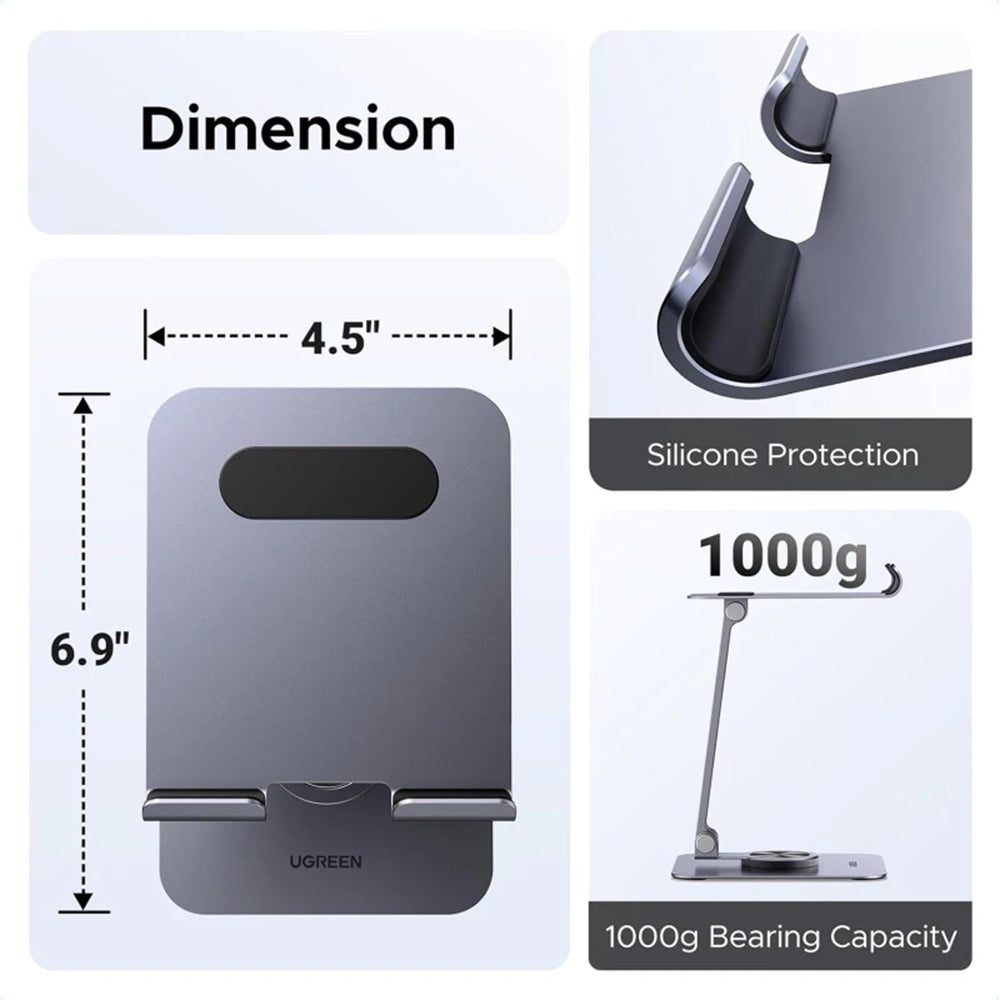 Supporto da scrivania UGREEN LP894 (45860) per Telefono / Tablet, 4inch - 13inch, Grigio
