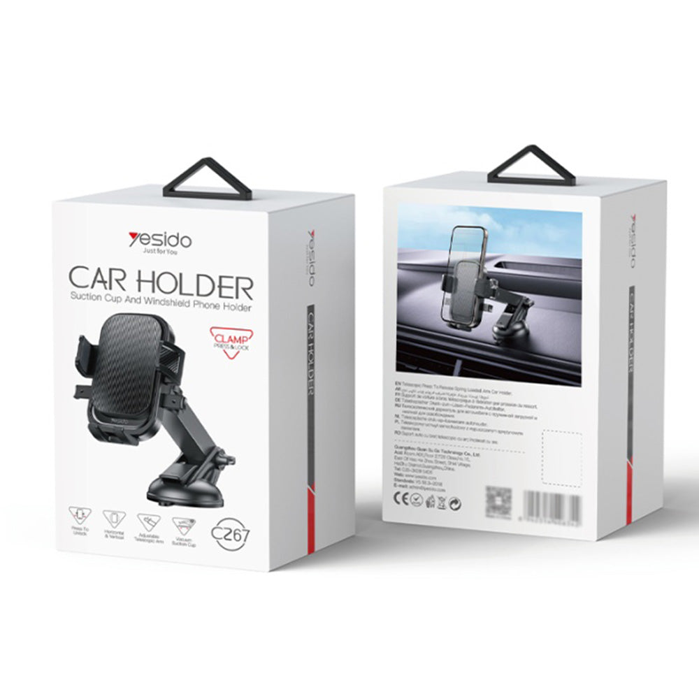 Supporto Auto Yesido C267, 4.7inch - 7.2inch, Nero