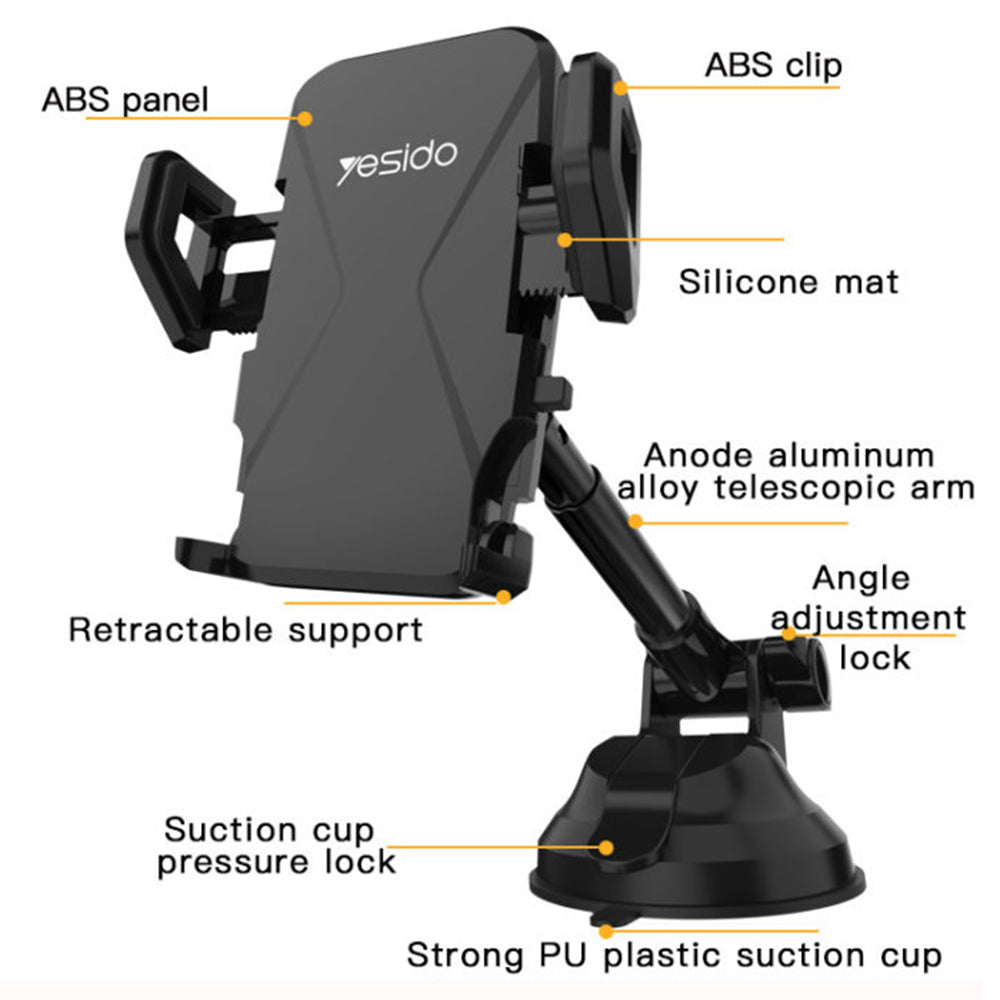 Supporto Auto Yesido C40, Universale, Nero