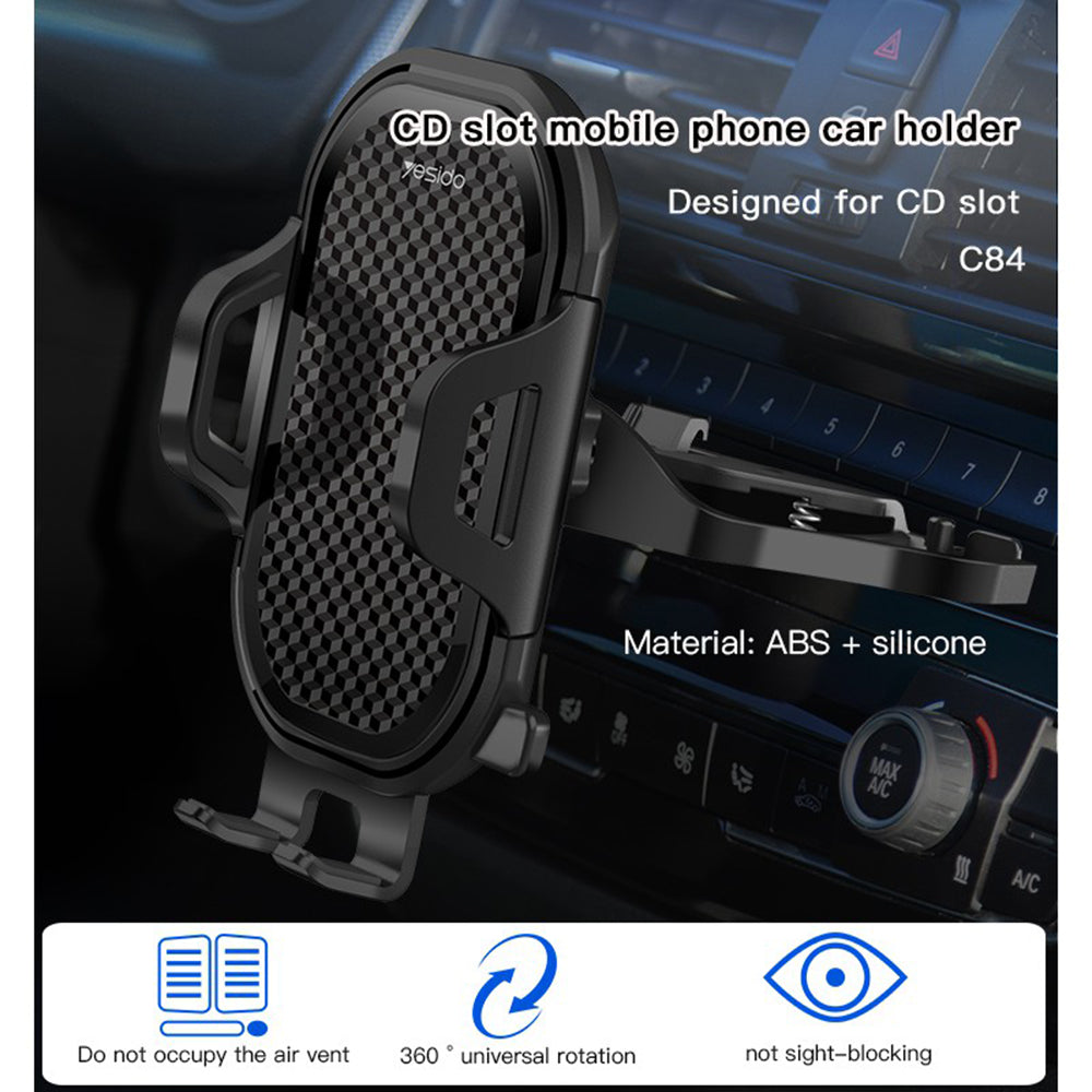 Supporto Auto Yesido C84, 4.7inch - 7.4inch, Nero